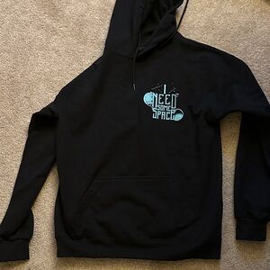 Black Hoodie with Space Graphic